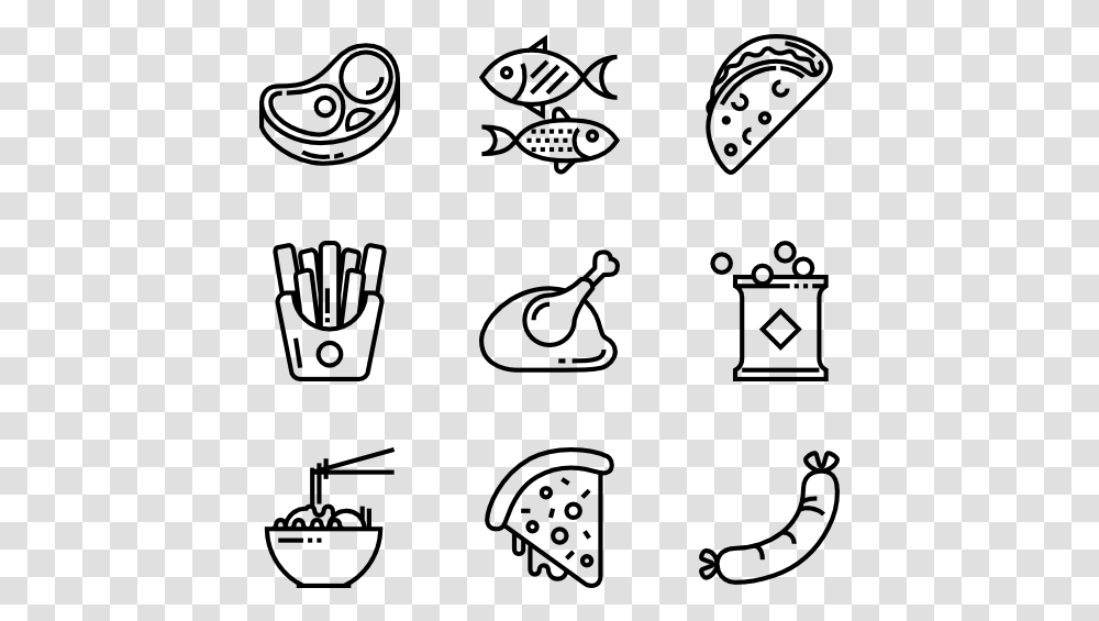 Food Packs Vector Hand Drawn Social Media Icons, Gray, World Of Warcraft Transparent Png