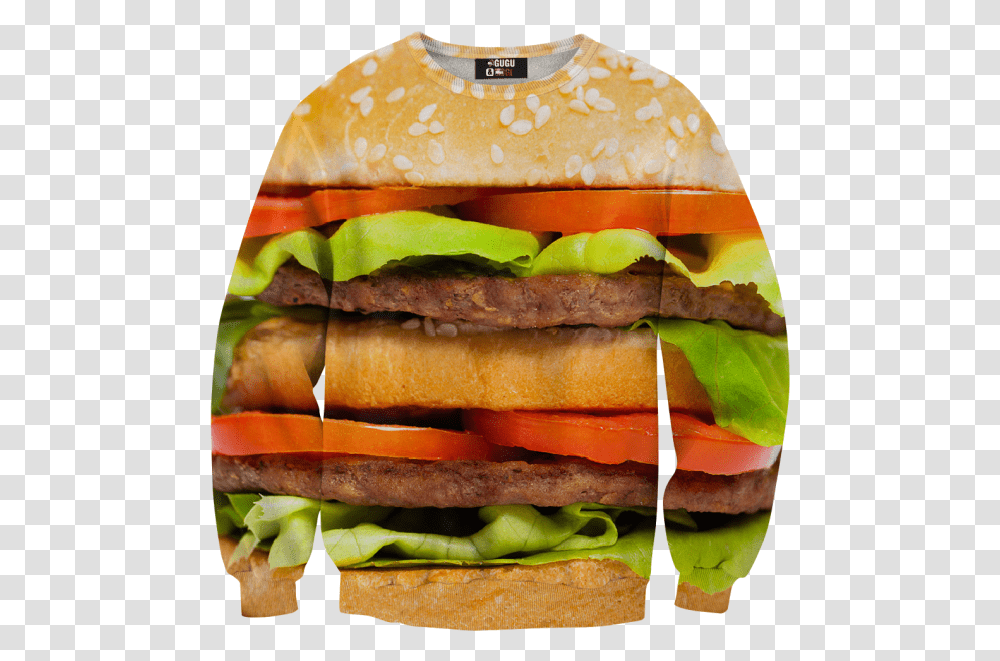 Food Print Clothes, Burger, Sandwich, Bread Transparent Png