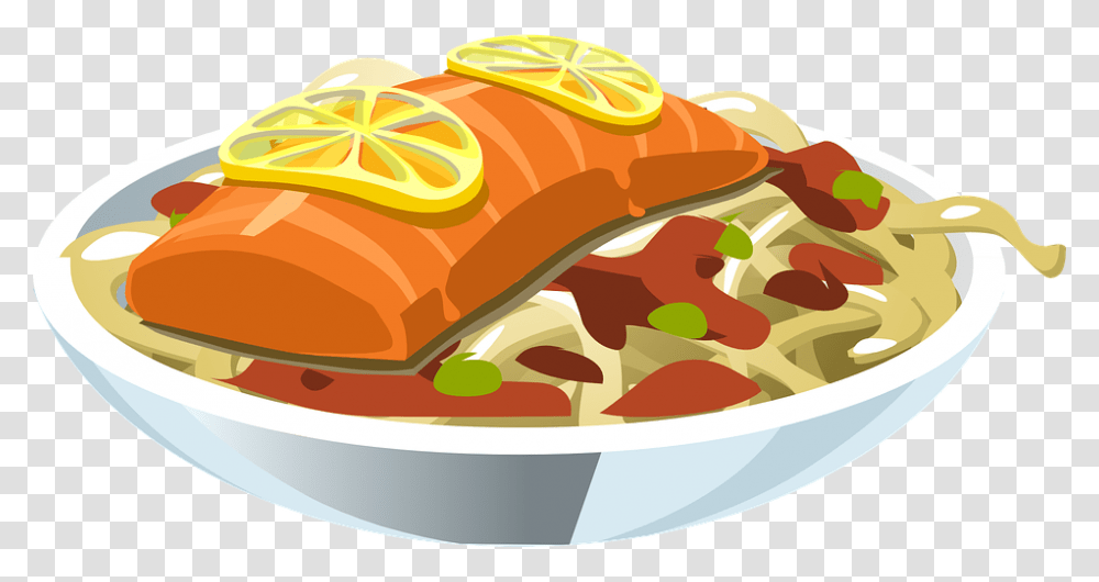 Food Salmon Lemon Fish Seafood Meal Dinner Dinner Food Clipart, Lunch, Birthday Cake, Dessert, Dish Transparent Png
