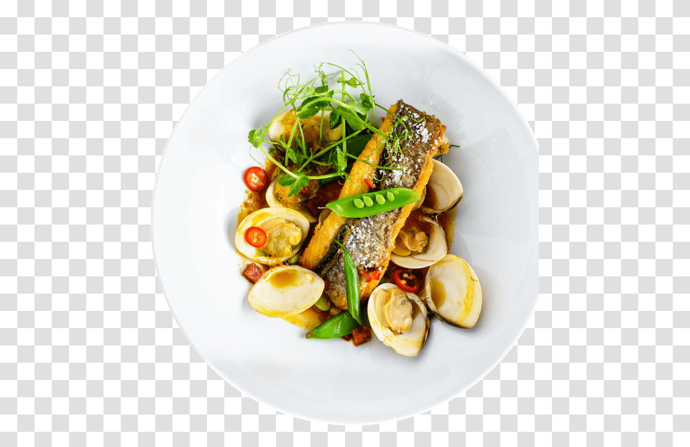 Food Top View Download Seafood Top View, Plant, Dish, Meal, Lunch Transparent Png