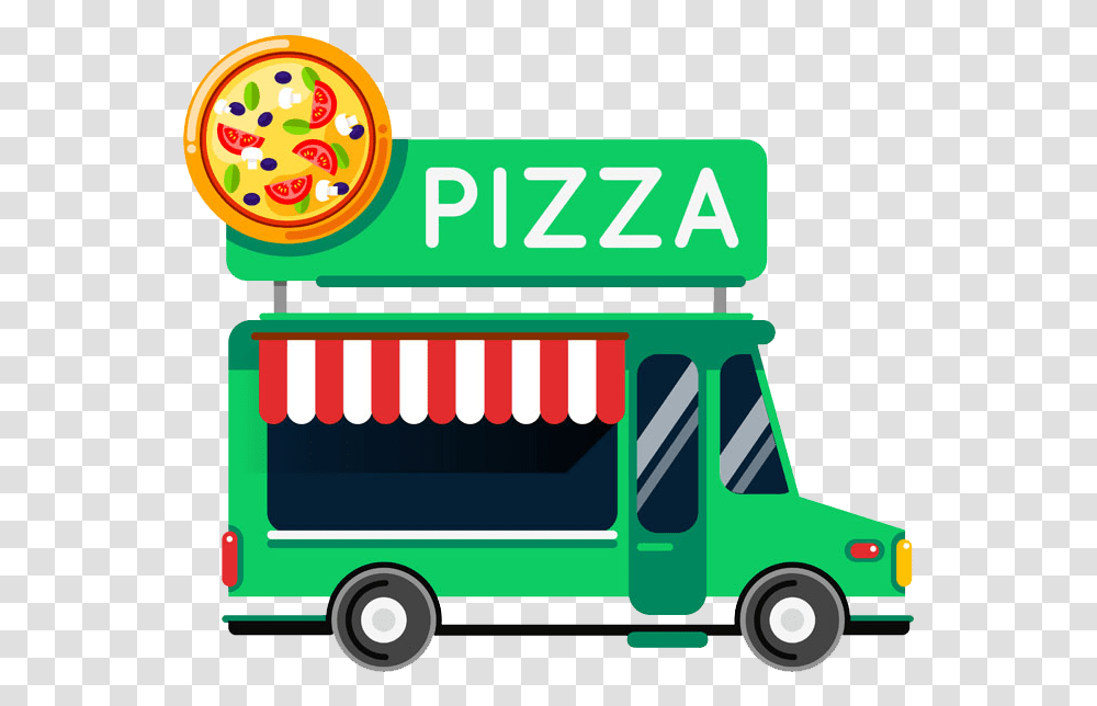 Food Truck Pizza, Moving Van, Vehicle, Transportation, Bus Transparent Png