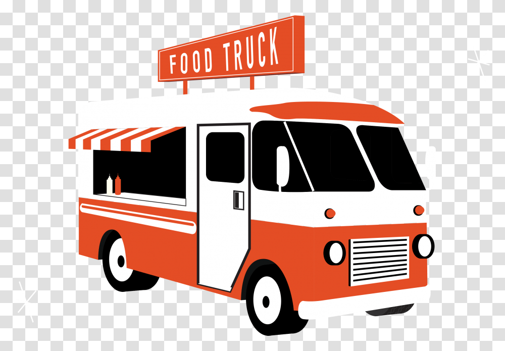 Food Truck Vendors Food Truck, Van, Vehicle, Transportation, Fire Truck Transparent Png
