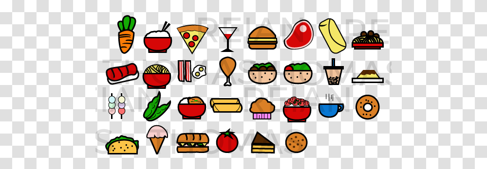 Food Vector Icon Set Showcasing New York Food Cartoon, Halloween, Pac Man, Aircraft, Vehicle Transparent Png