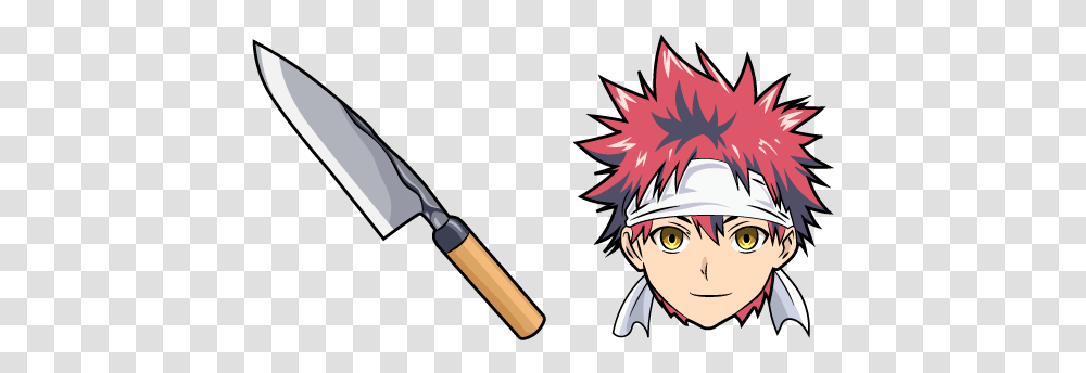 Food Wars Soma Yukihira Cursor Anime Cursor, Person, Human, Book, Manga Transparent Png