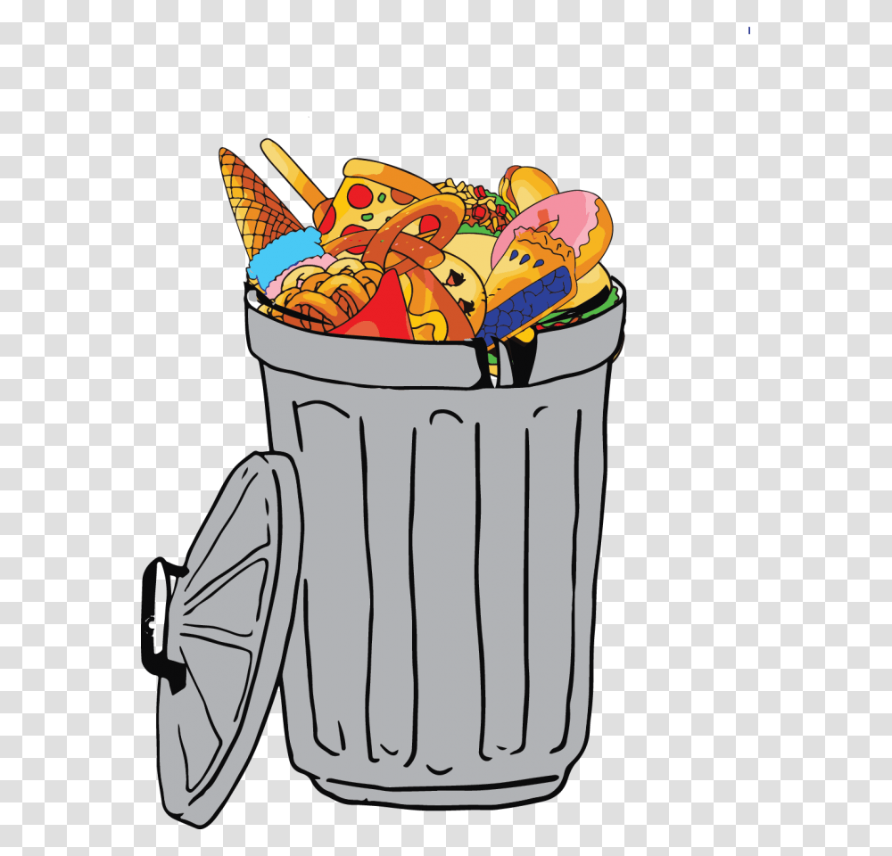 Food Waste Cartoon, Tin, Can, Trash Can, Person Transparent Png