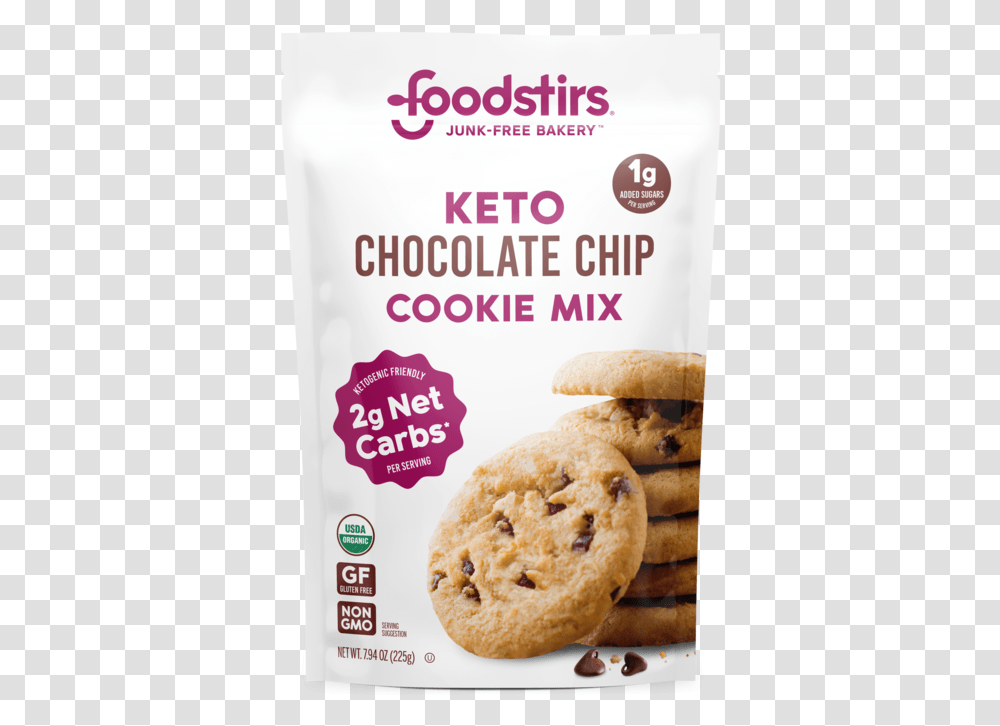 Foodstirs Organic Keto Chocolate Chip Cookie Mix, Bread, Snack, Breakfast, Biscuit Transparent Png