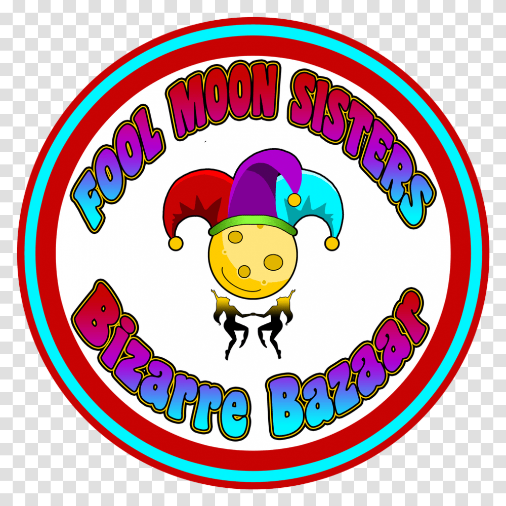 Fool Moon Sisters Bizarre Bazaar Happy, Logo, Symbol, Juggling, Text Transparent Png