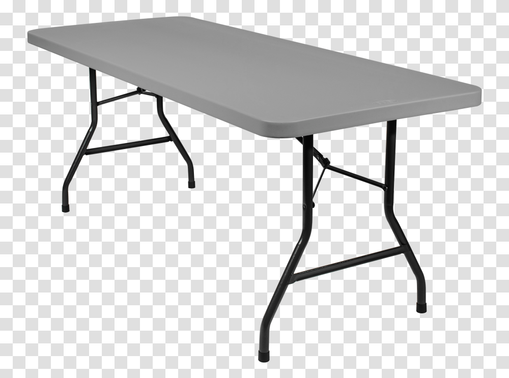 Foot Banquet Plastic Blow Mold Folding Table Grey Half Folding Table, Furniture, Tabletop, Coffee Table, Desk Transparent Png