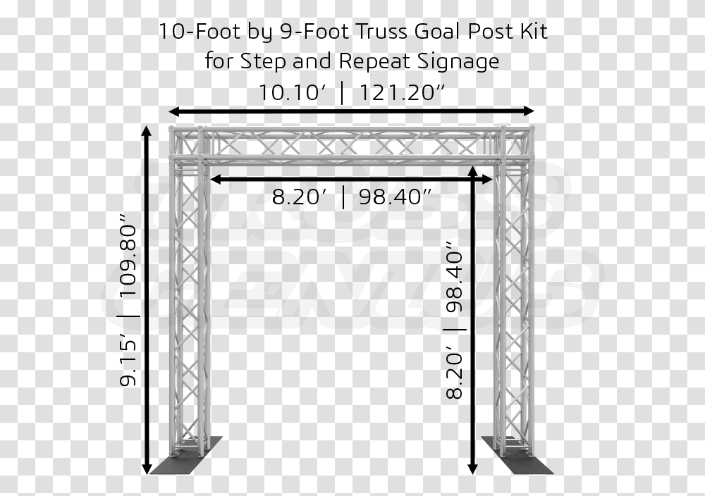 Foot By 9 Foot Truss Goal Post Kit For Step And Truss Step And Repeat, Stand, Shop, Gate, Tabletop Transparent Png