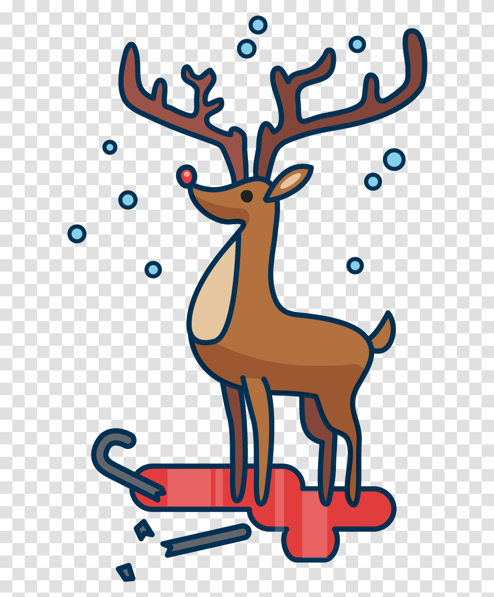 Foot Clipart Reindeer Christmas Day Download Full Clip Art, Wildlife, Mammal, Animal, Elk Transparent Png