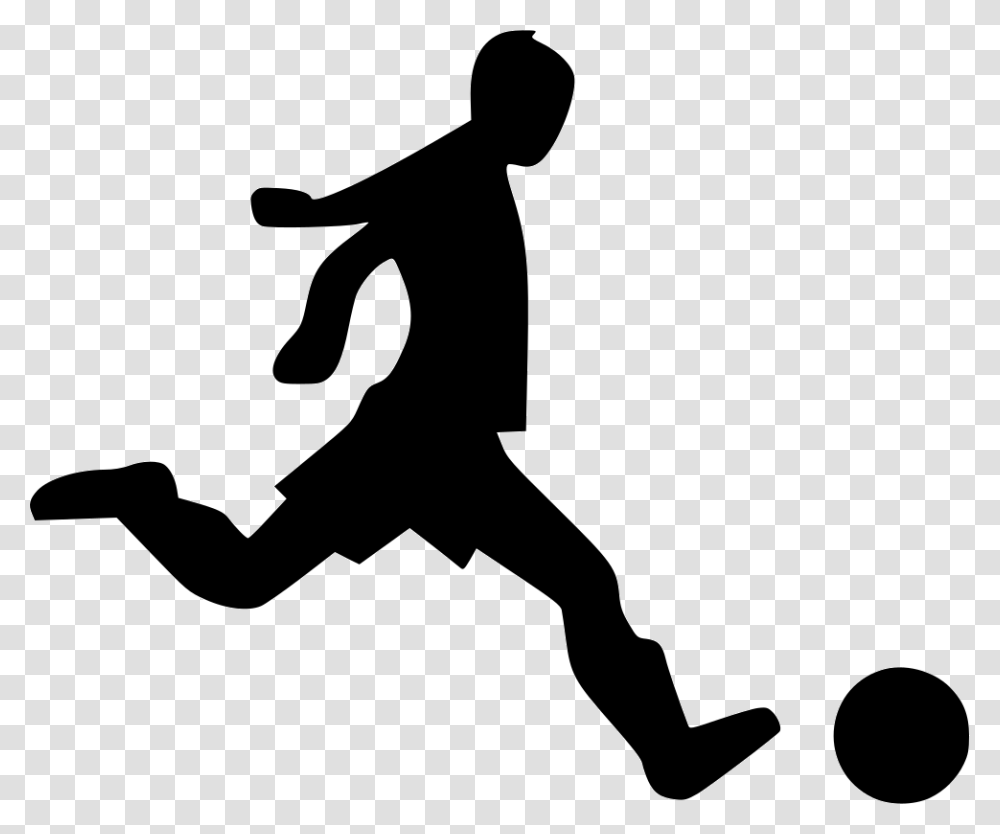Foot Game Man Play Soccer Soccer Man Vector, Silhouette, Person, Stencil, Sport Transparent Png