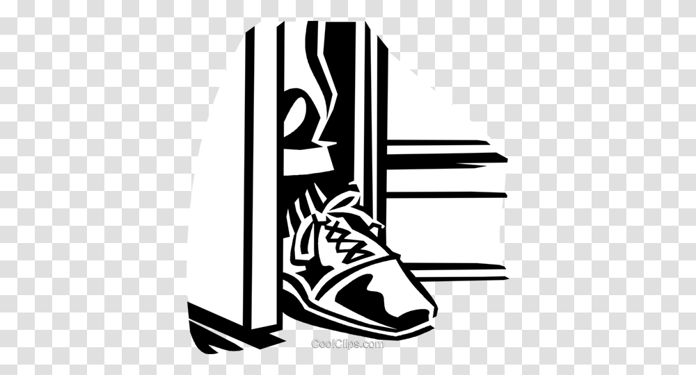 Foot In The Door Royalty Free Vector Clip Art Illustration, Apparel, Footwear, Shoe Transparent Png