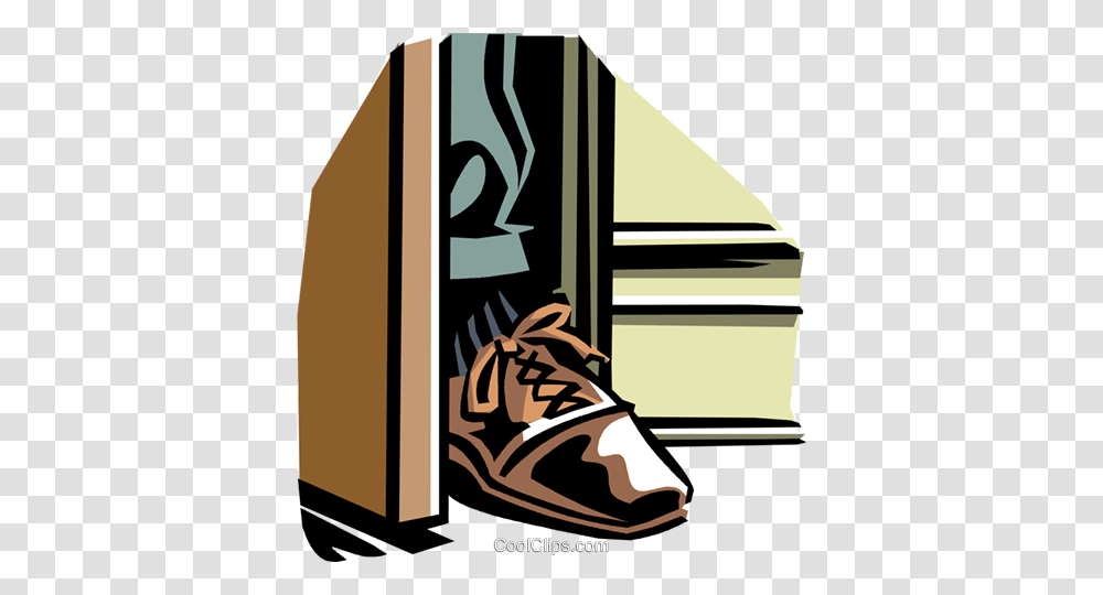 Foot In The Door Royalty Free Vector Clip Art Illustration, Apparel, Shoe, Footwear Transparent Png