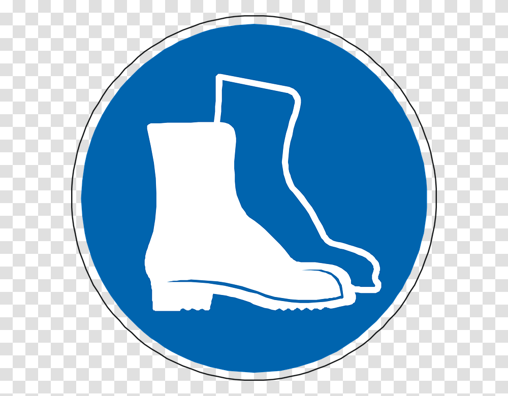 Foot Protection Boots Blue Sign Symbol Icon Equipement De Protection Individuelle Chaussures, Apparel, Footwear, Shoe Transparent Png