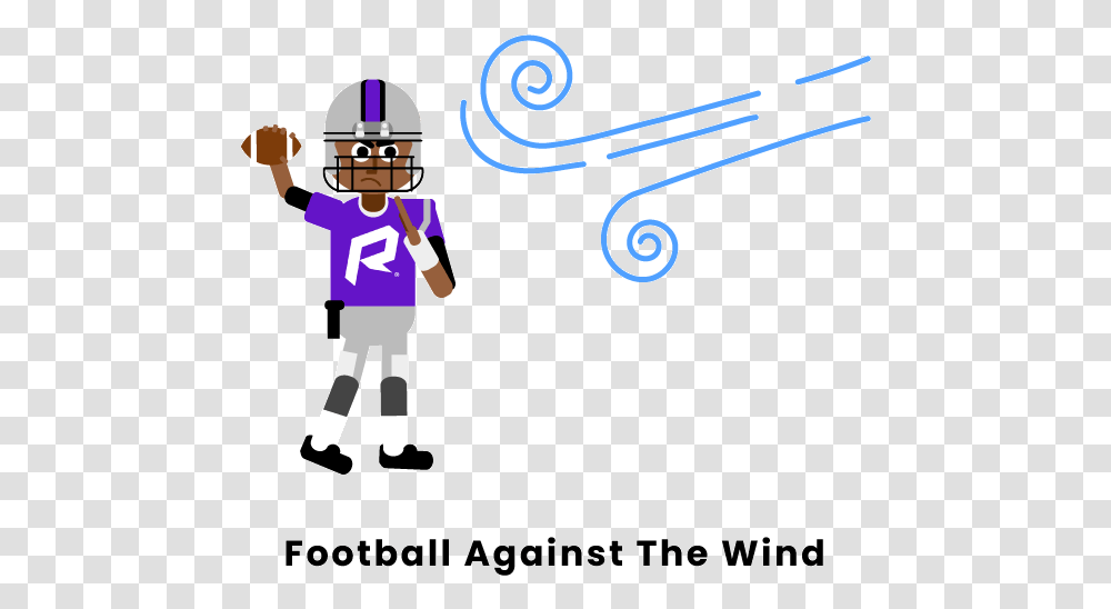 Football Against The Wind Cartoon, Person, People, Helmet Transparent Png