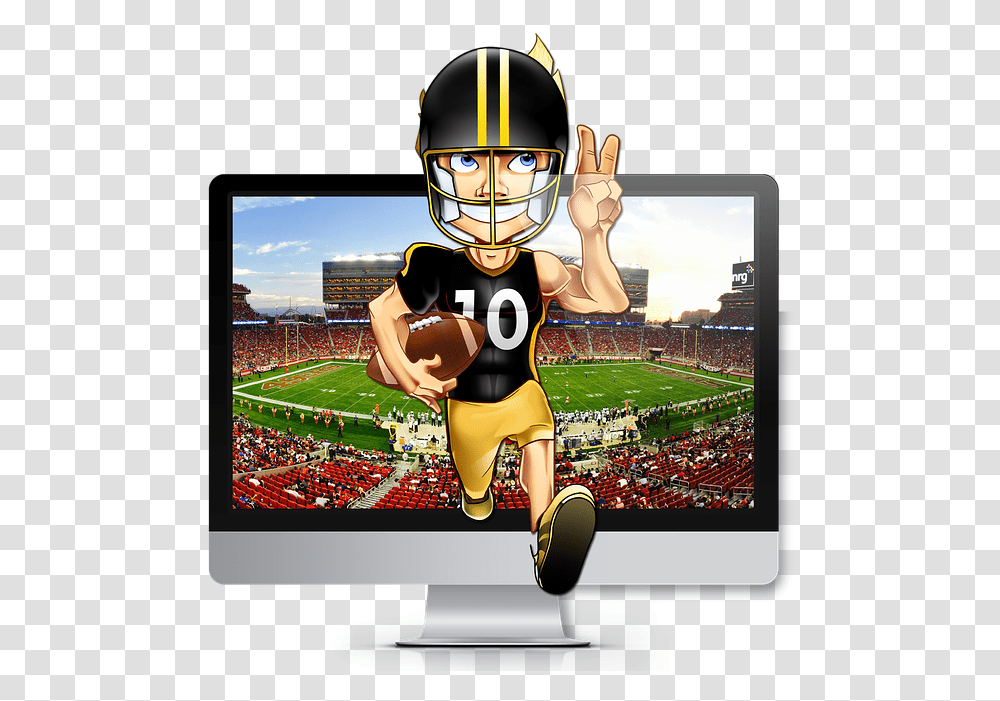 Football American Football Super Bowl Nfl Auto Service, Person, People, Screen, Electronics Transparent Png