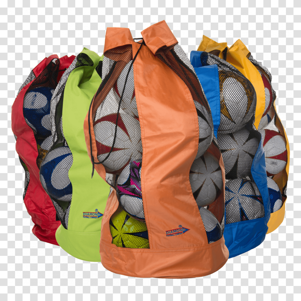 Football Bag With 5 Balls, Backpack, Apparel, Sack Transparent Png