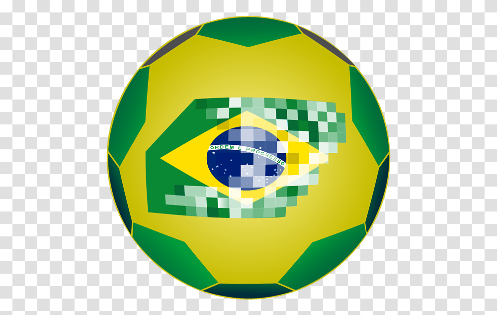 Football Ball With Brazil Flag Spiral Notebook Circle, Sphere, Soccer Ball, Team Sport, Sports Transparent Png