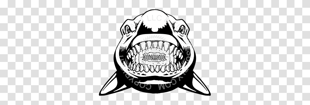 Football Clipart Shark, Helmet, Jaw, Stencil, Teeth Transparent Png