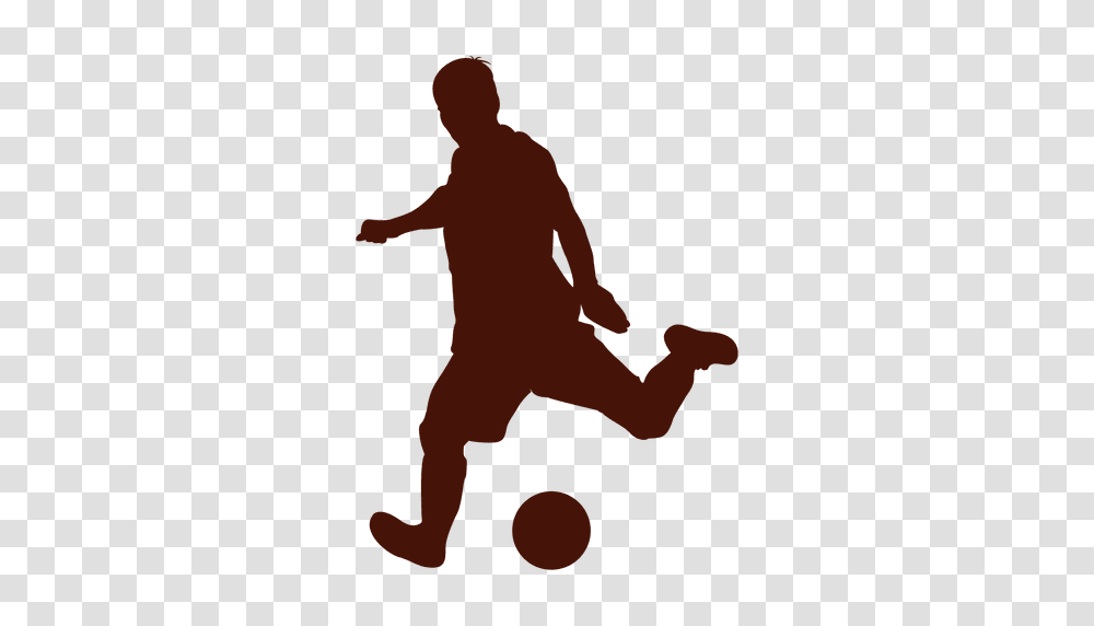 Football Cross Kicking Silhouette, Person, Human, People, Team Sport Transparent Png