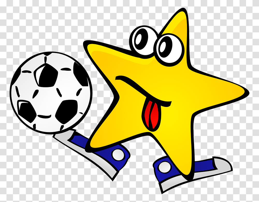 Football Football Player Sports Gaming Star Yellow Soccer Star Clipart, Star Symbol, Soccer Ball, Team Sport Transparent Png