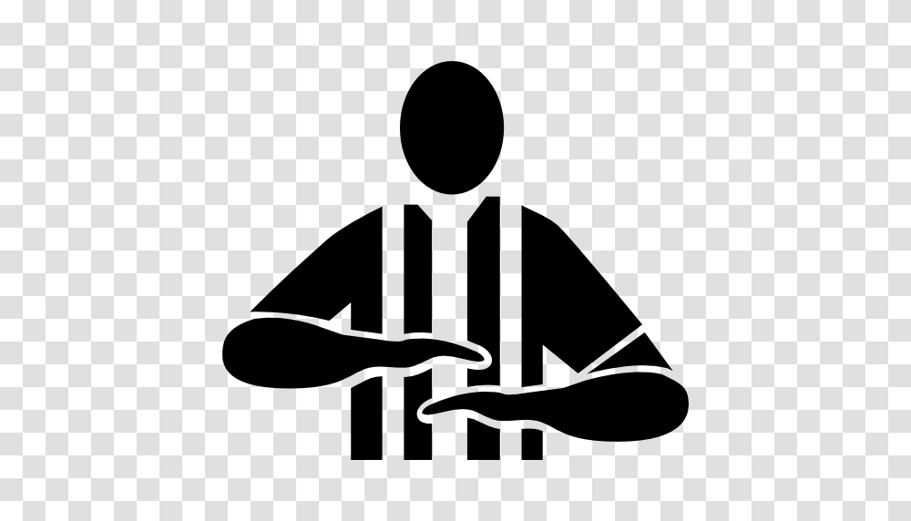 Football Game Referee Doing Hand Signals Asfan, Silhouette, Stencil, Performer, Baseball Cap Transparent Png