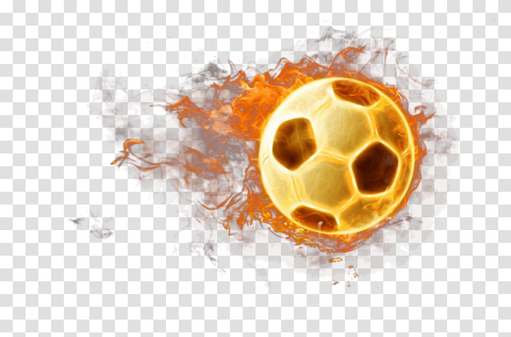 Football Gold Goldenfootball Footballfire Fireball Fire Background Soccer Ball, Flame, Fractal, Pattern, Ornament Transparent Png