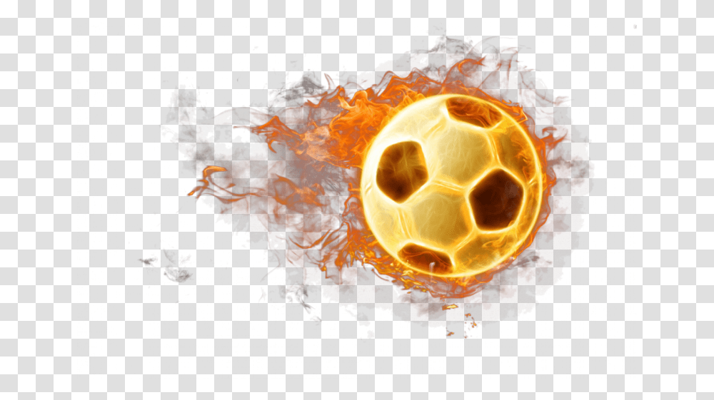 Football Gold Goldenfootball Footballfire Fireball Soccer Ball With Flames, Bonfire, Flare, Light, Fractal Transparent Png