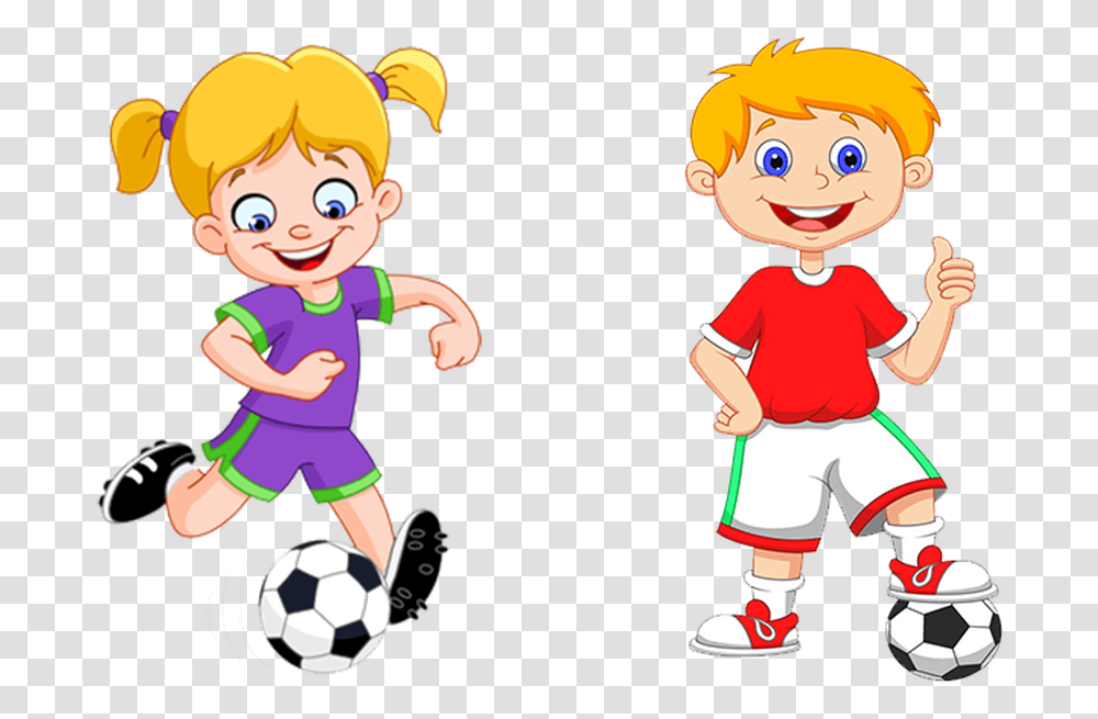Football Kicker Clipart Play Soccer Cartoon Girl, Person, People, Soccer Ball, Team Sport Transparent Png