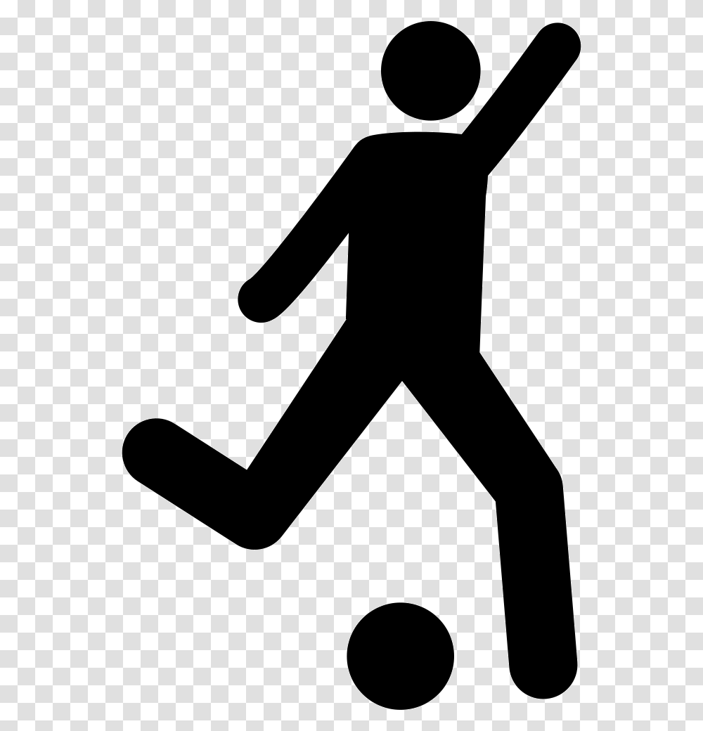 Football Player Attempting To Kick Ball Icon Free Download, Pedestrian, Hammer, Tool Transparent Png