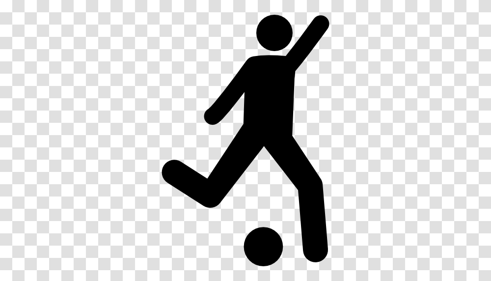Football Player Attempting To Kick Ball, Person, Human, Silhouette Transparent Png