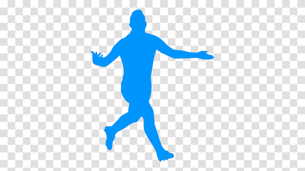 Football Player Celebrating A Goal Soccer Players Celebration Silhouette, Person, Clothing, People, Pants Transparent Png