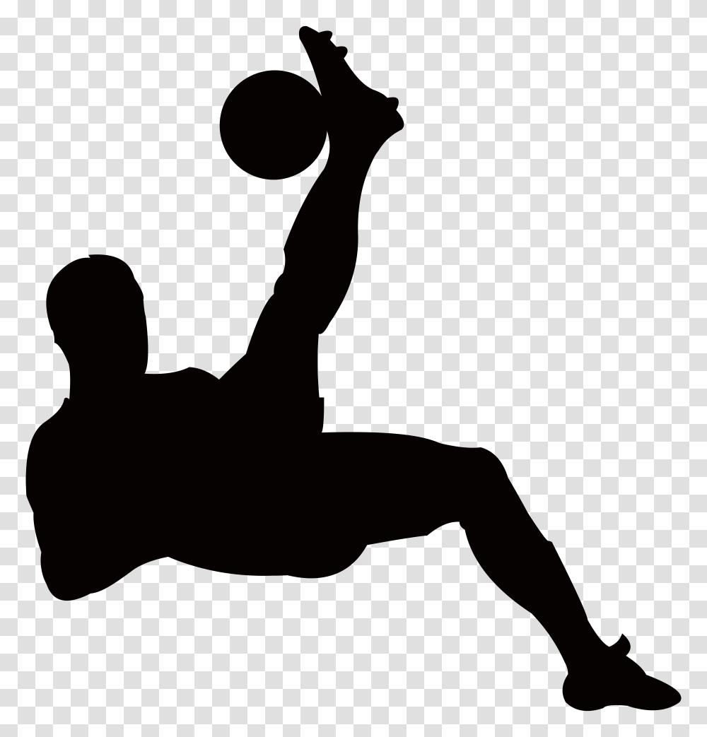 Football Player Clip Art Black White, Person, Sport, People, Kicking Transparent Png