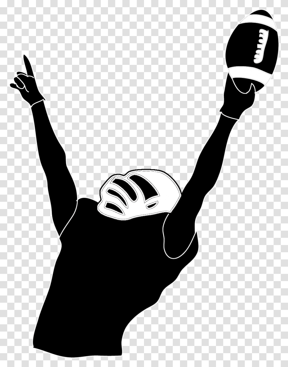 Football Player Clipart Background Clip Art Football Player Silhouette, Hand, Sport, Stencil, Arm Transparent Png