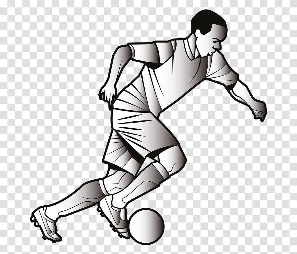 Football Player Clipart Pemain Sepak Bola Animasi, Person, People, Sport, Hand Transparent Png