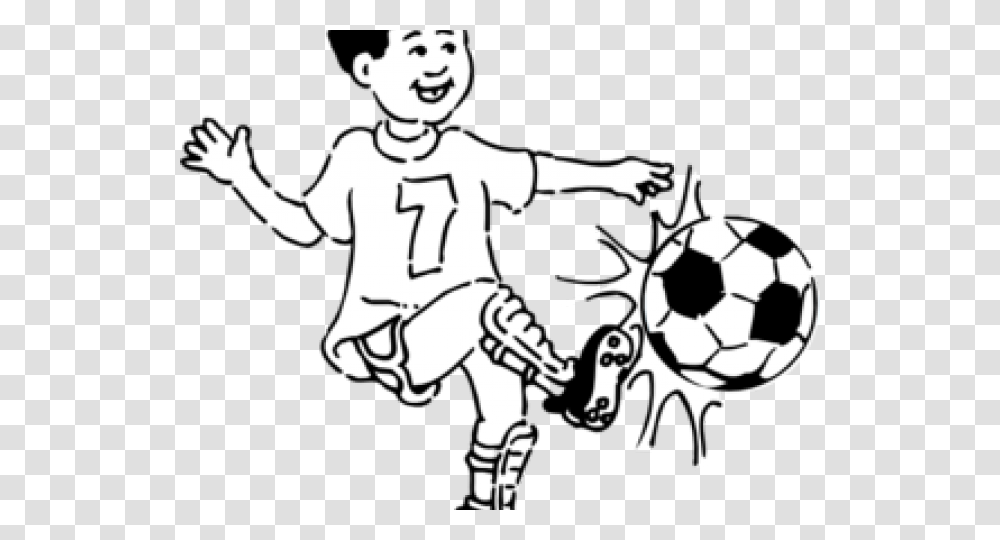 Football Player Clipart Soccer Clip Art Black And White, Person, Human, Soccer Ball, Team Sport Transparent Png