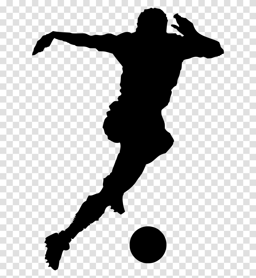 Football Player Clipart Soccer Clipart Black And White, Gray, World Of Warcraft Transparent Png
