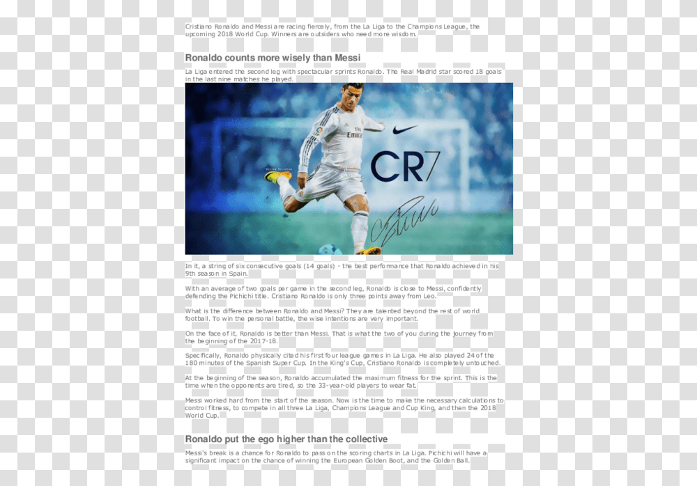 Football Player Cr7 Ronaldo, Person, Poster, Advertisement, People Transparent Png