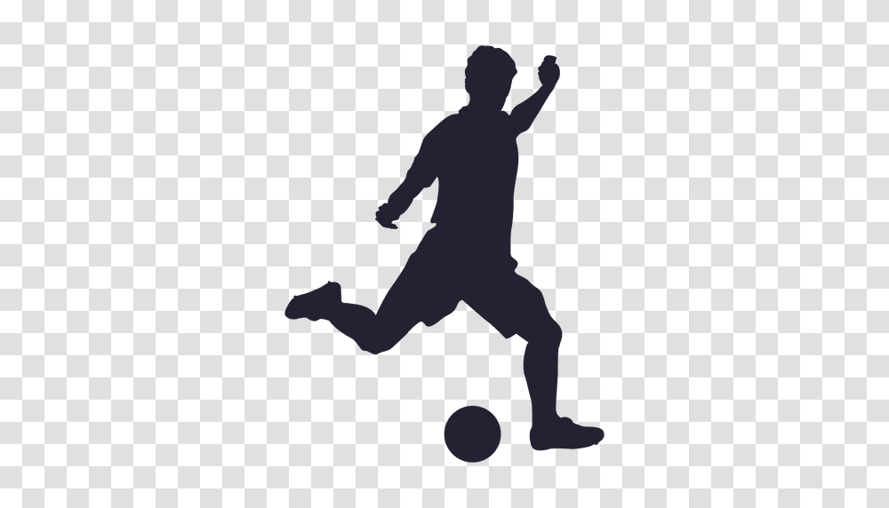 Football Player Kicking Silhouette, Person, Human, People, Team Sport Transparent Png
