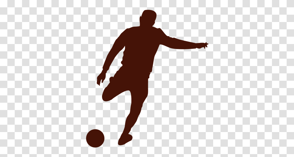 Football Player Kicking The Ball Silhouette Silueta Jugador De Futbol, Person, People, Text, Hand Transparent Png
