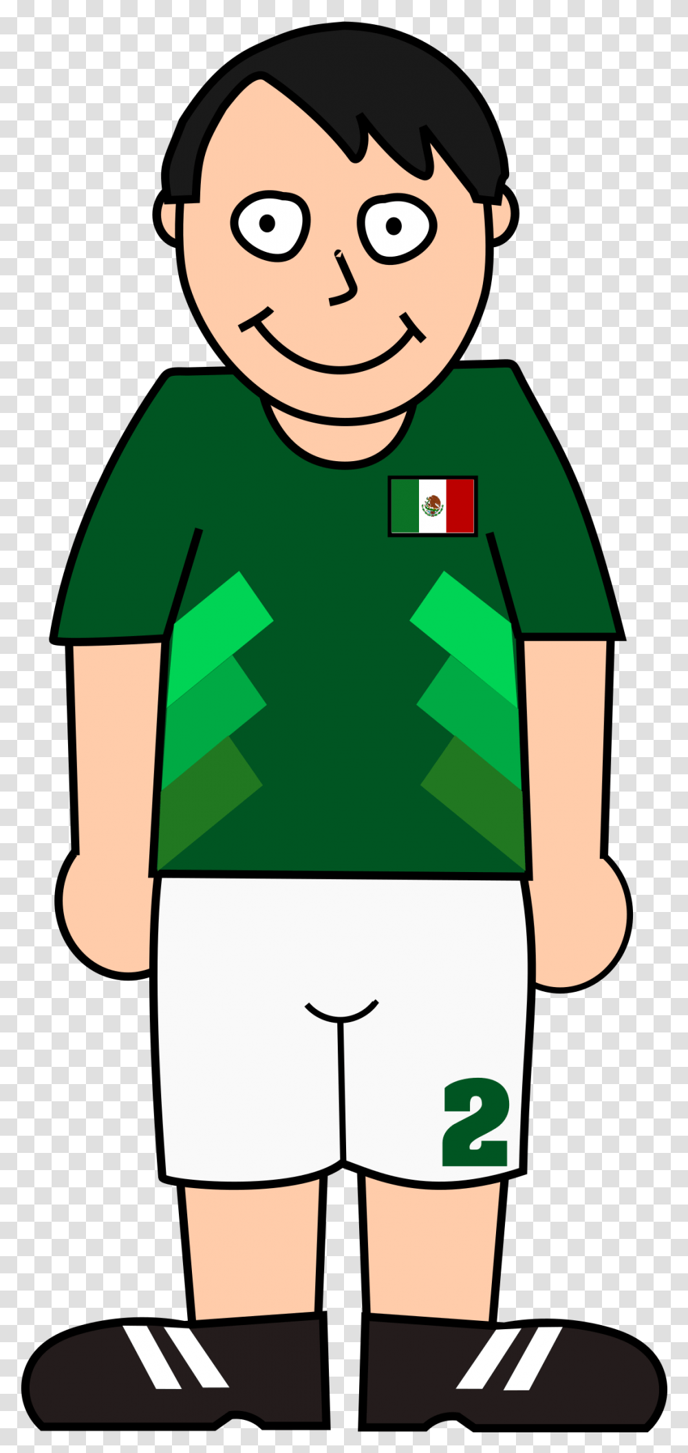 Football Player Mexico Banner Standing Soccer Player Clipart, Sleeve, Apparel, Long Sleeve Transparent Png
