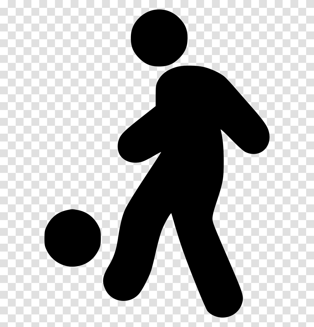 Football Player Playing Football Icon, Silhouette, Person, Stencil Transparent Png