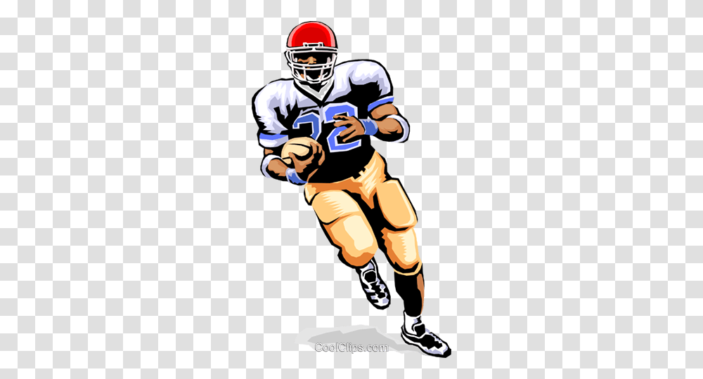 Football Player Running The Ball Royalty Free Vector Clip Art, Helmet, Person, Hand Transparent Png