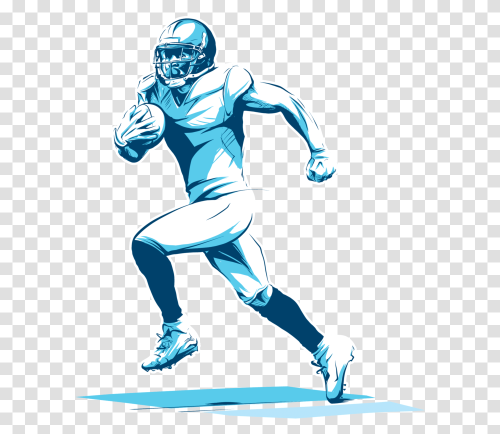 Football Player Running With Ball, Helmet, Person, People Transparent Png
