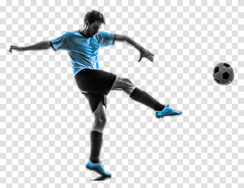 Football Player Soccer Player Kicking A Ball, Soccer Ball, Team Sport, Person, People Transparent Png