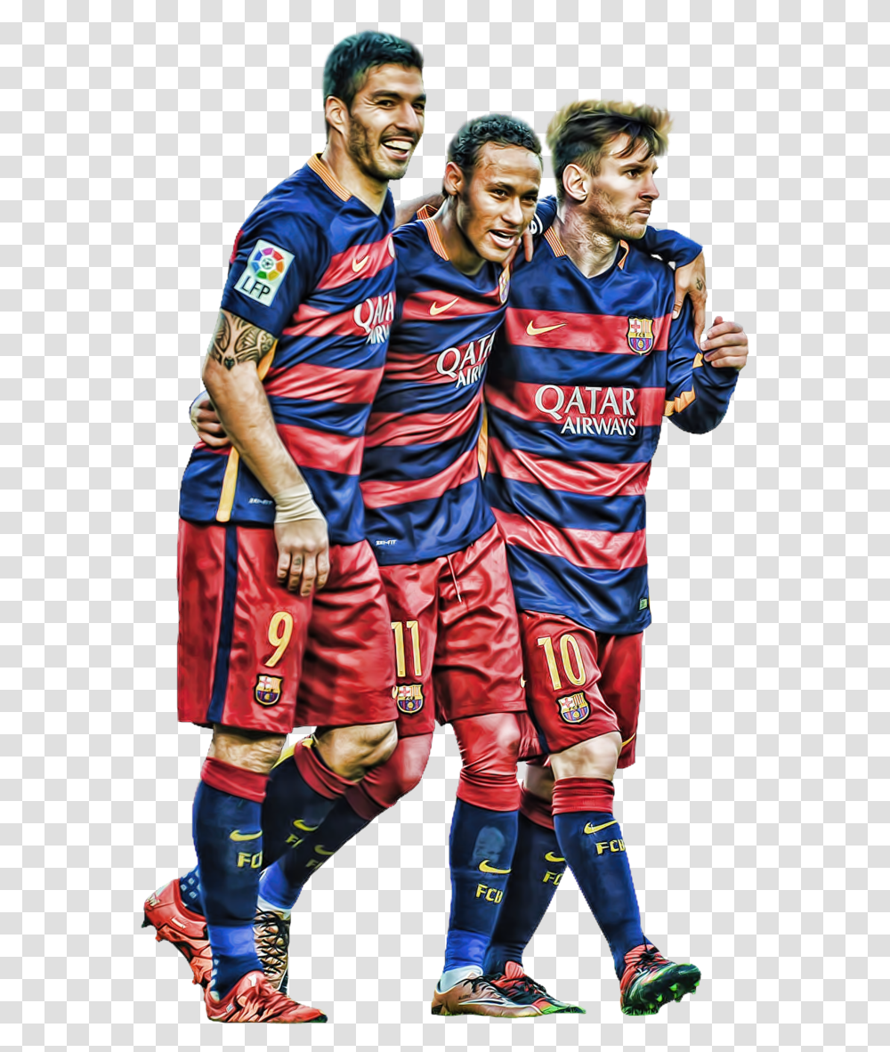 Football Playersoccer Playerjerseyspo 1108786 Messi Suarez Neymar, Person, Clothing, Shoe, Face Transparent Png