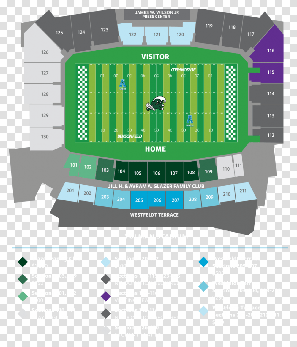 Football Priority Seating Donations Yulman Stadium Seating Chart, Field, Building, Scoreboard, Sport Transparent Png