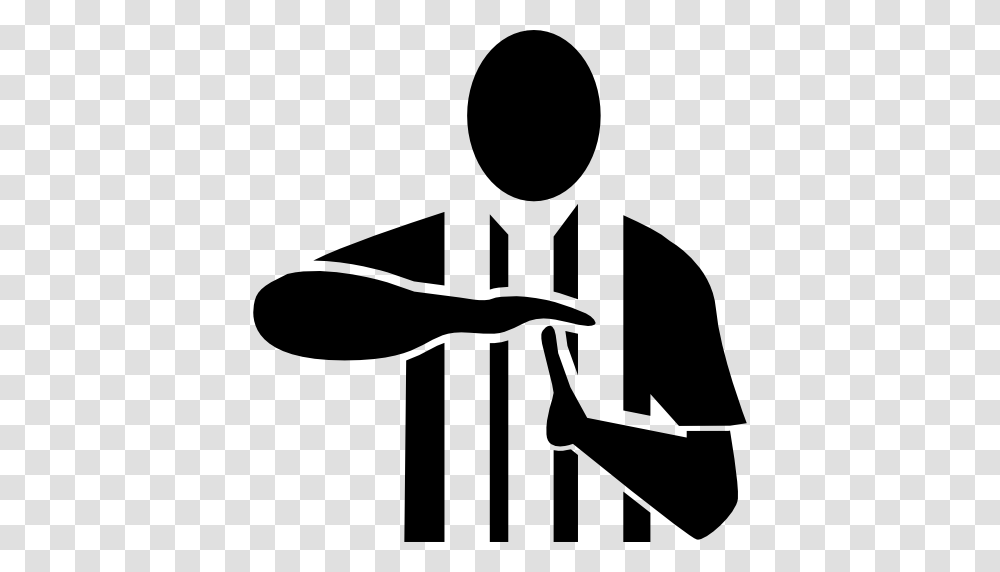 Football Referee With Hand Gestures Asfan, Stencil, Silhouette, Performer Transparent Png