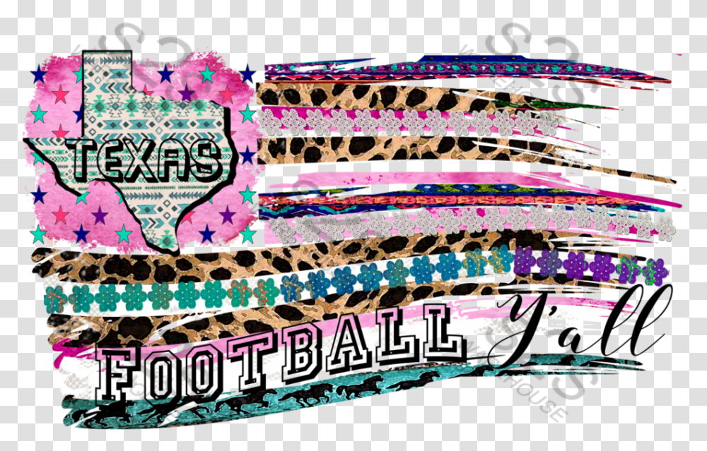 Football Texas Flag Pink, Label, Text, Word, Rug Transparent Png