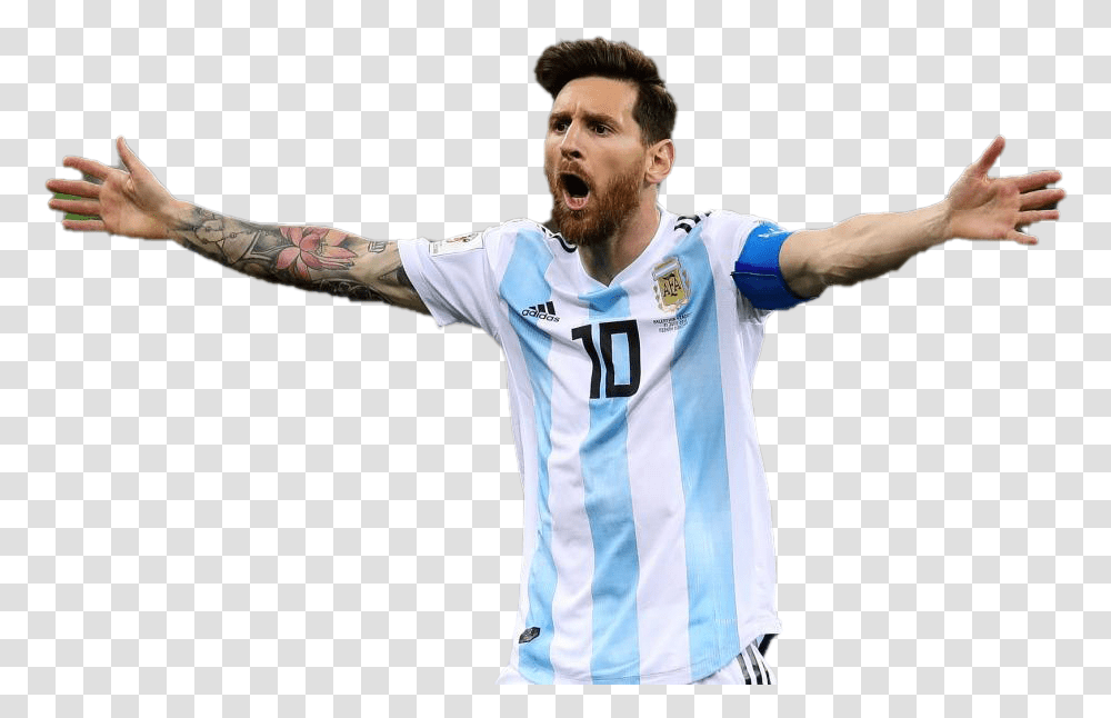 Footballer Lionel Messi Images Football Player, Shirt, Person, Skin Transparent Png